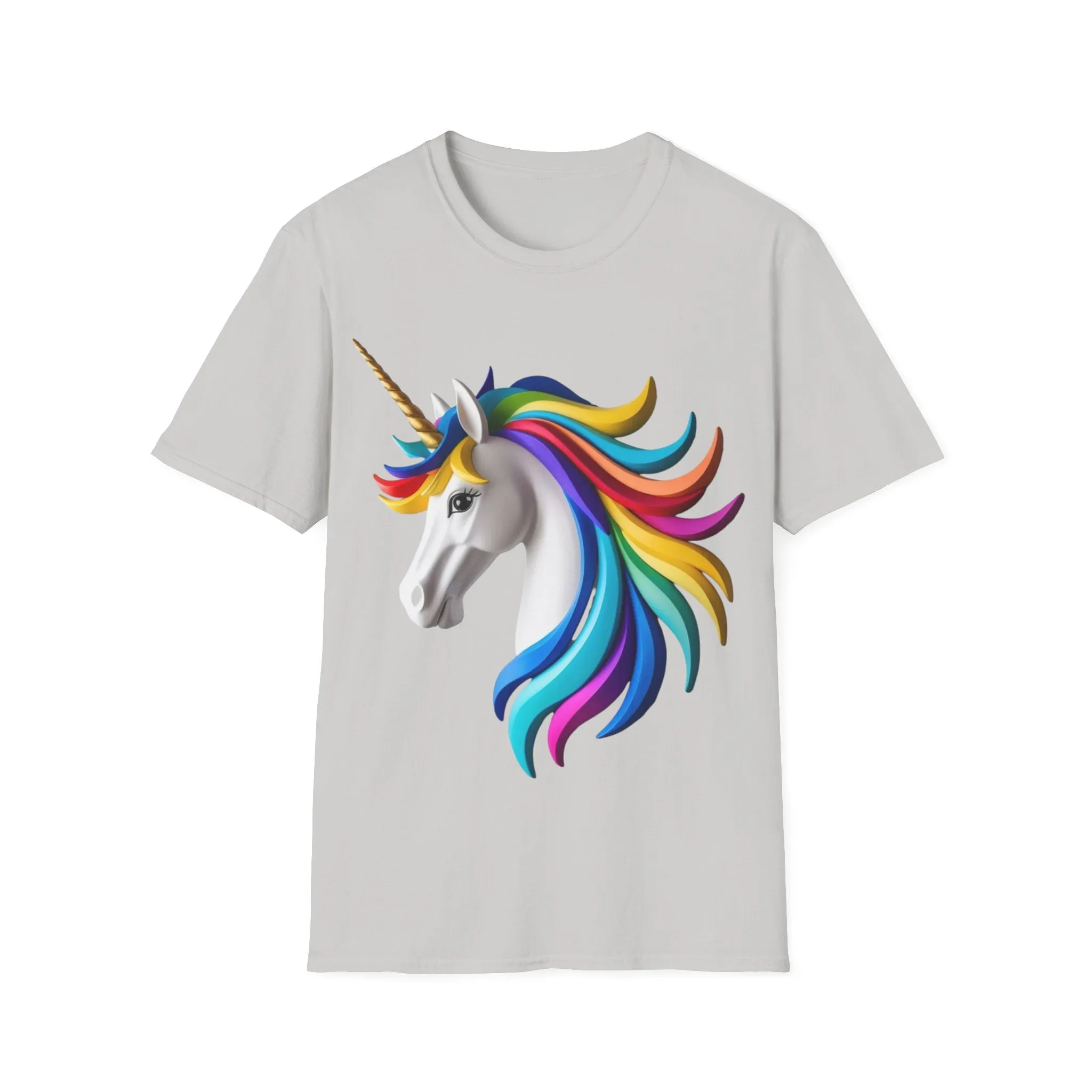"Rainbow Unicorn Graphic T-Shirt - Vibrant Fantasy Animal Print Tee for Unicorn Lovers"