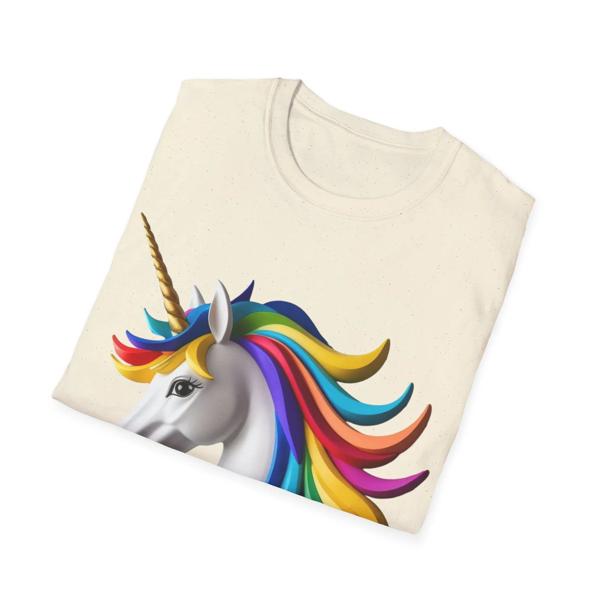 "Rainbow Unicorn Graphic T-Shirt - Vibrant Fantasy Animal Print Tee for Unicorn Lovers"