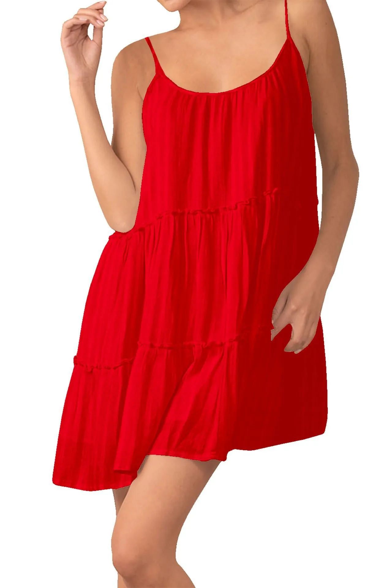 Red Cami Mini Slip Dress