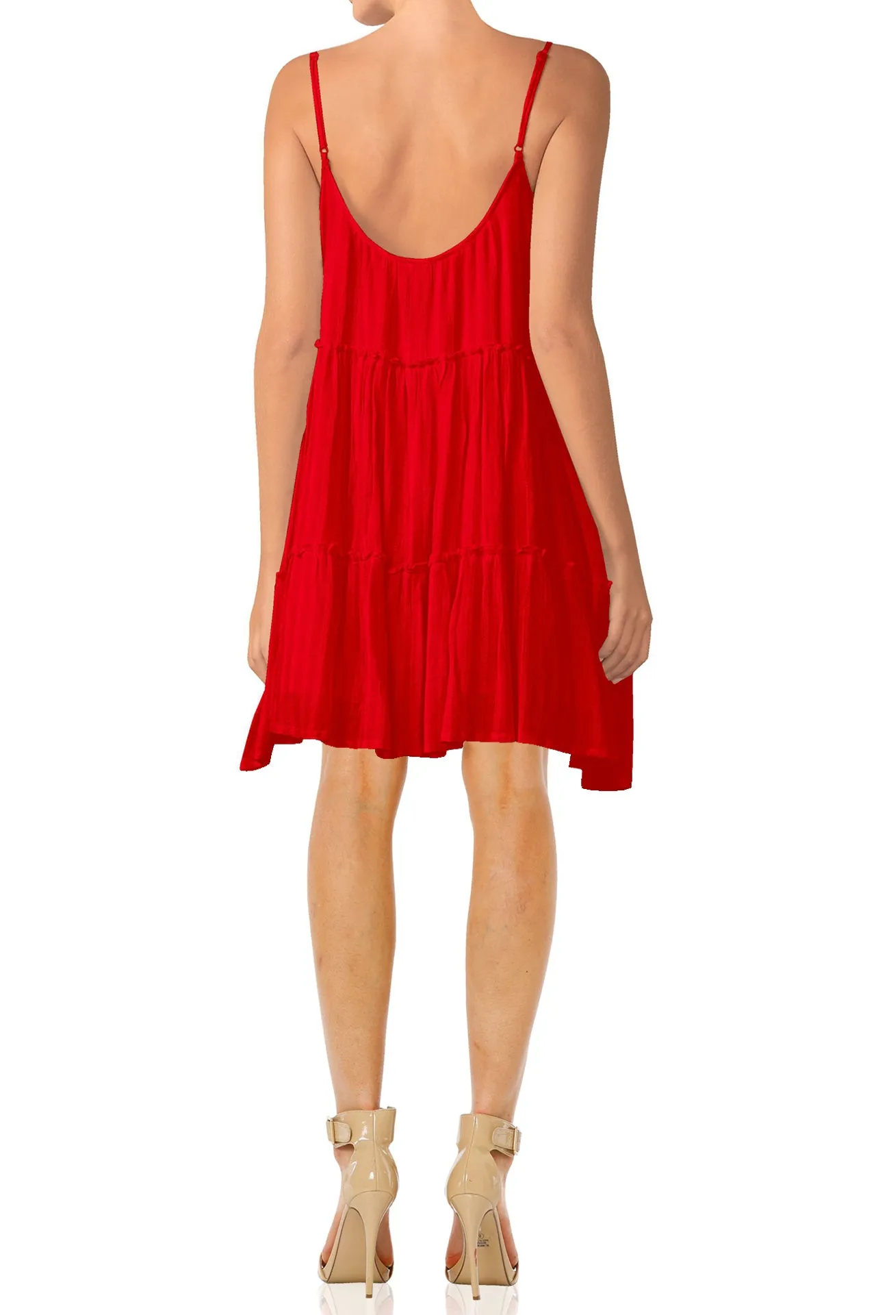 Red Cami Mini Slip Dress