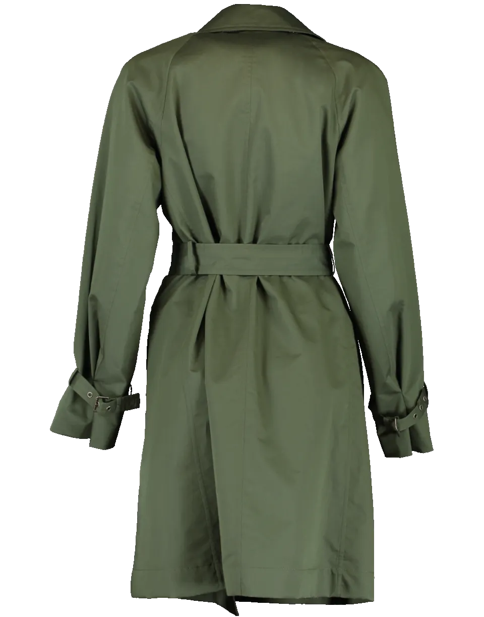 Taffeta Tie Belt Trench Coat