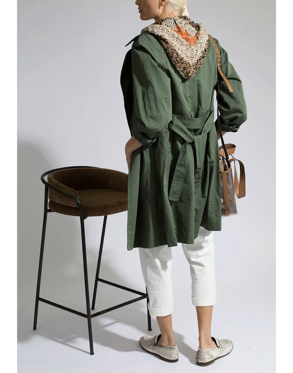 Taffeta Tie Belt Trench Coat