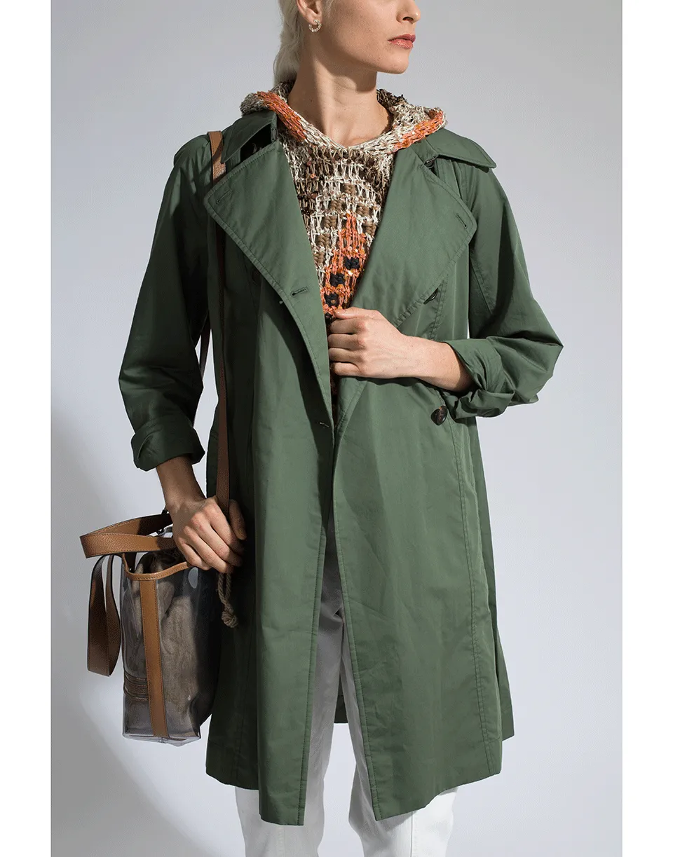 Taffeta Tie Belt Trench Coat
