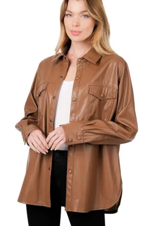 Tessa Vegan Leather Shacket