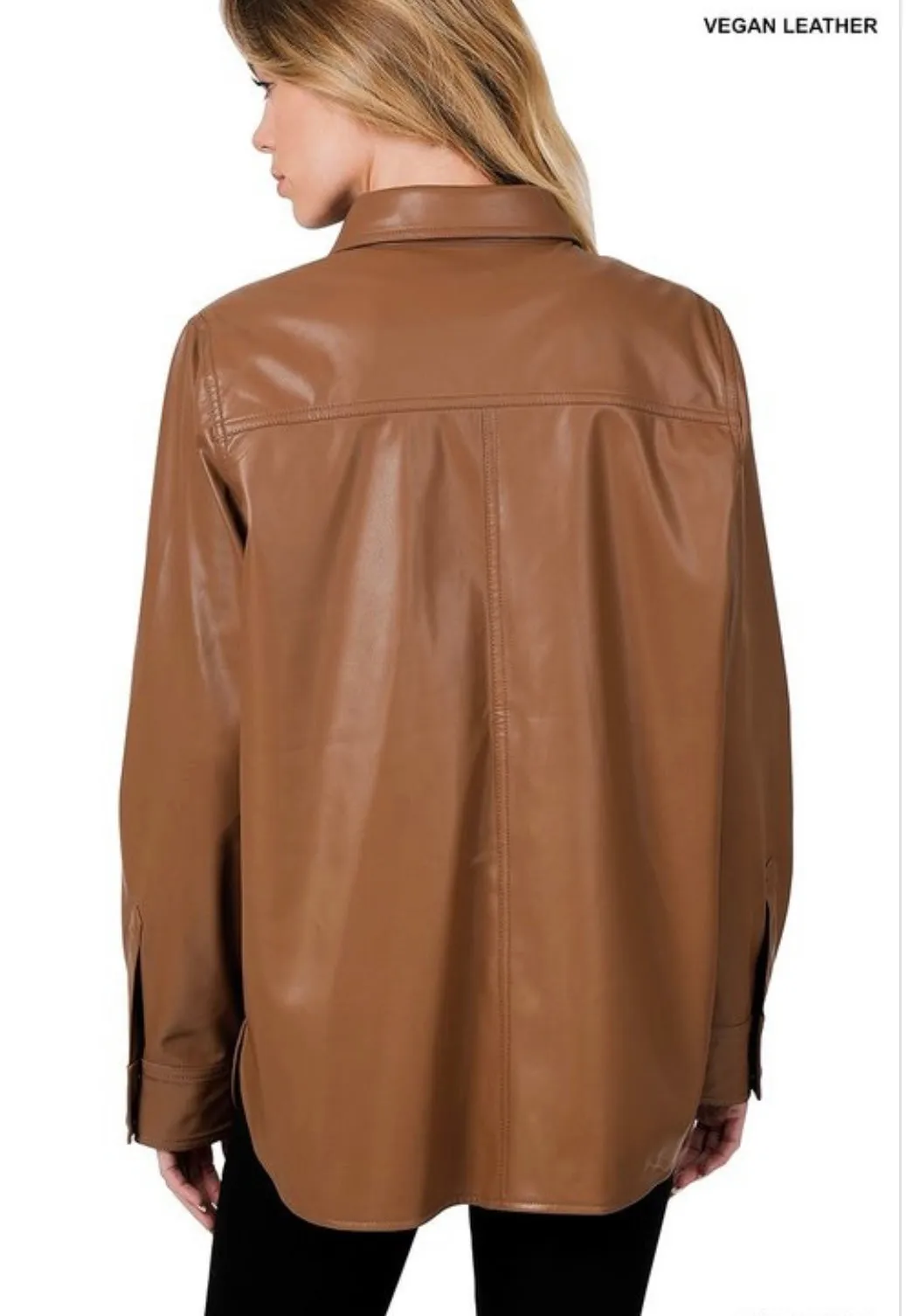 Tessa Vegan Leather Shacket