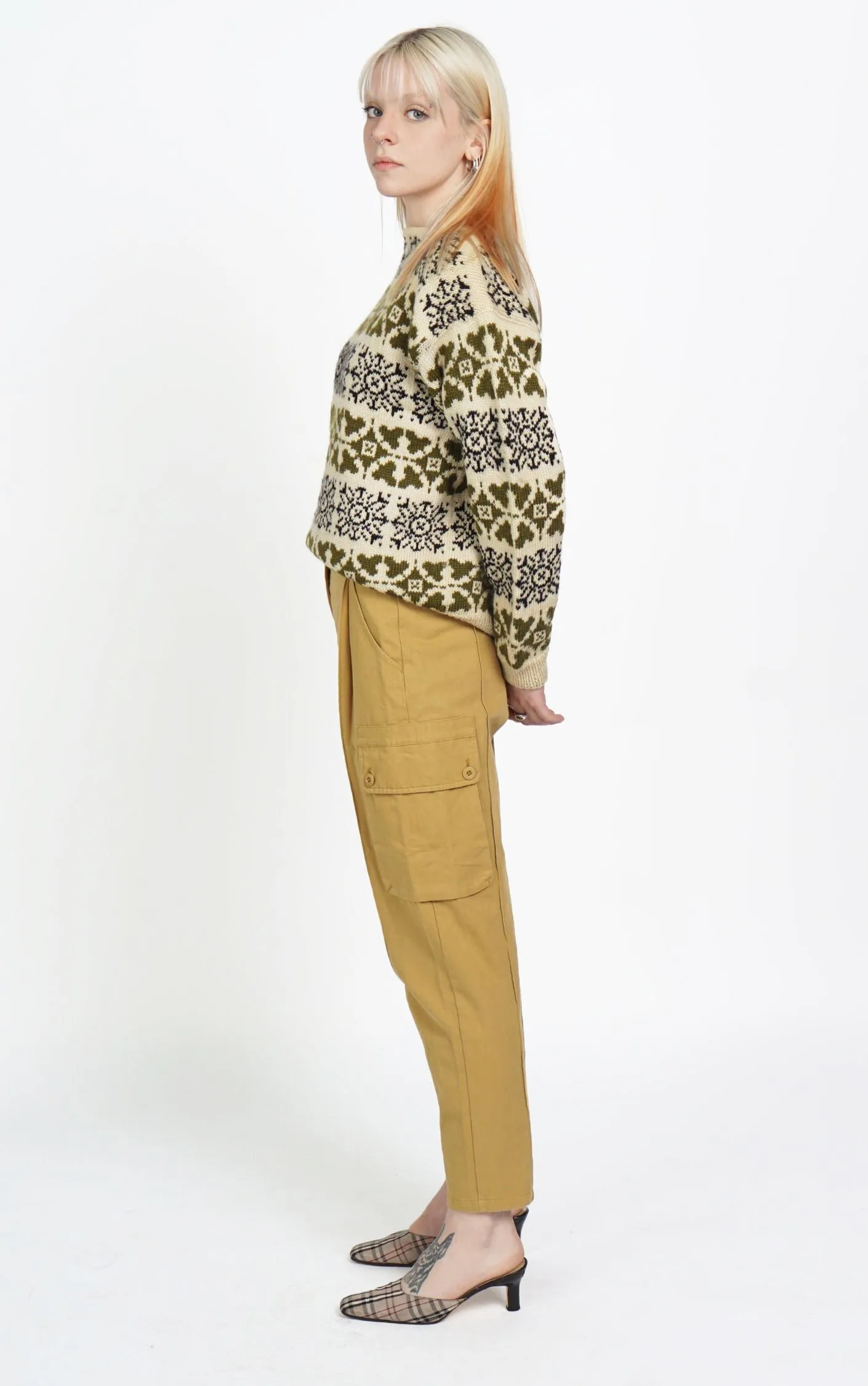 Y2K Camel Khaki High Waisted Cargo Pants